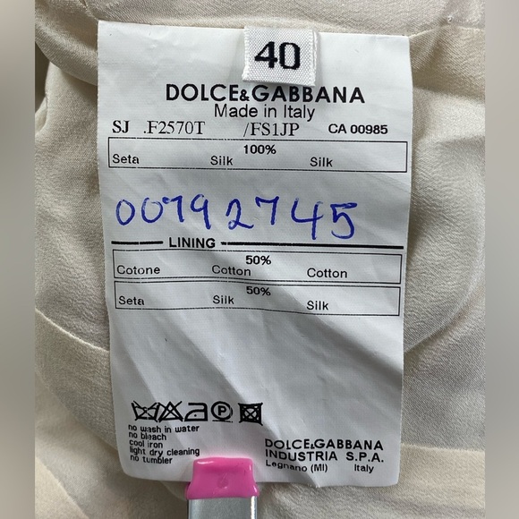 Dolce & Gabbana Silk Printed Rouged Floral Jacket Pink White sz 40 - Picture 7 of 12